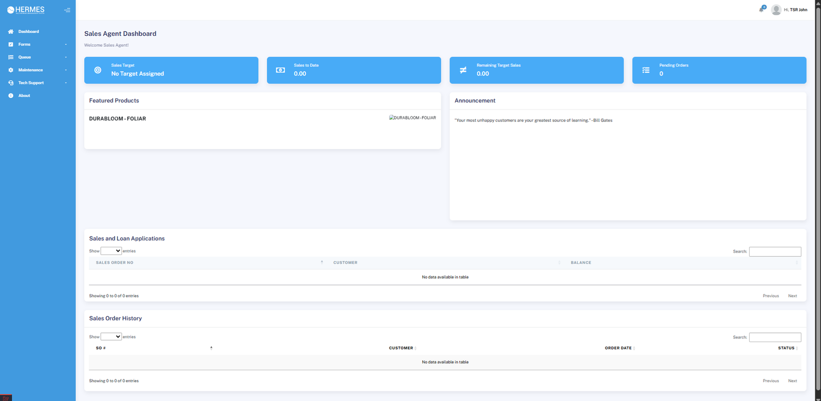 Sales Agent Dashboard