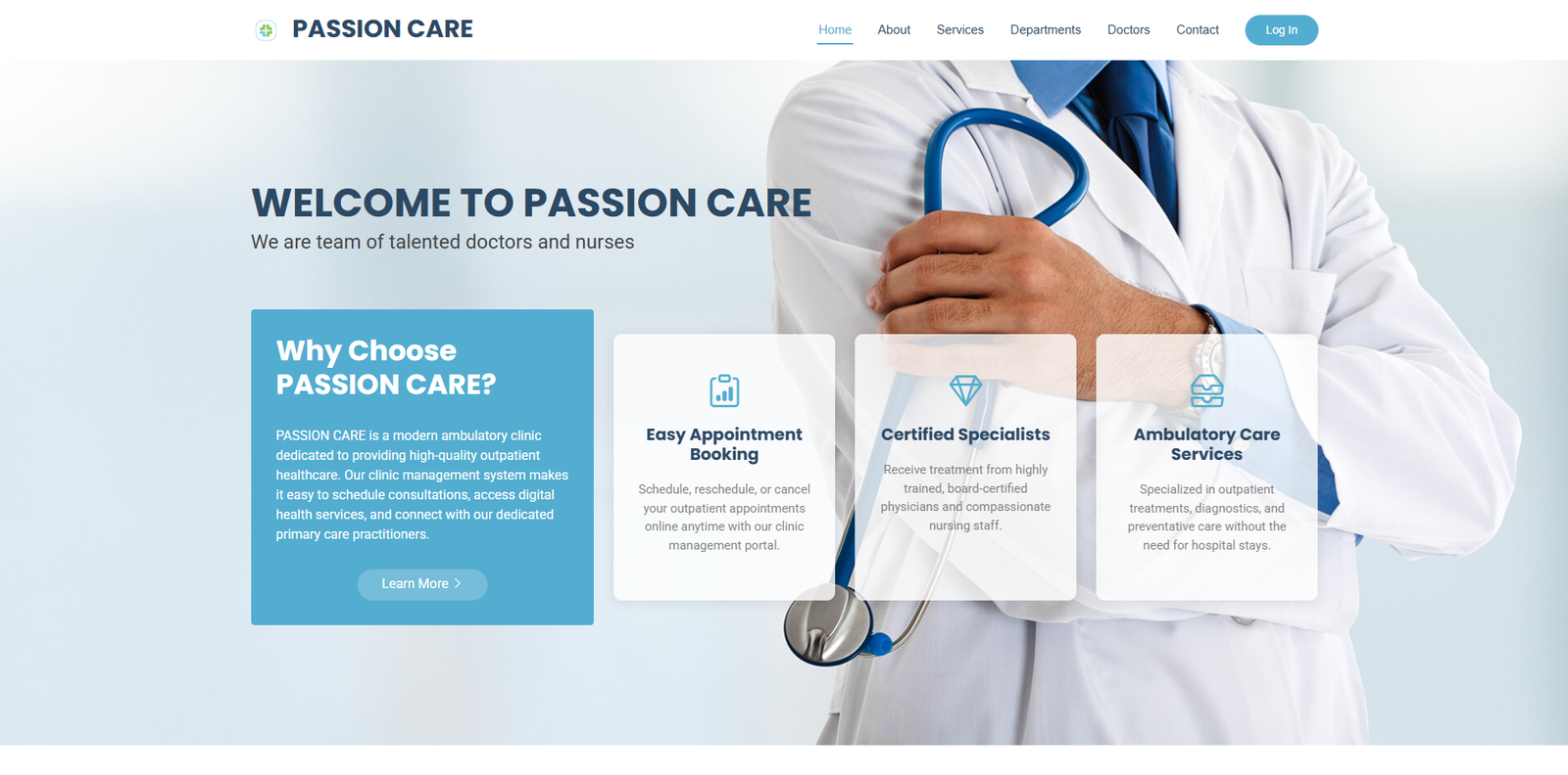 Ambulatory Care Landing Page